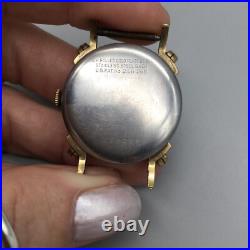 Vtg Benrus Calendar Watch Men 30mm 10K Rolled Gold Plated BROKEN PARTS REPAIR