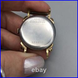 Vtg Benrus Calendar Watch Men 30mm 10K Rolled Gold Plated BROKEN PARTS REPAIR