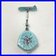 Vtg Bucherer Pendant Pin Watch Blue Guilloche FOR PARTS REPAIR Manual Wind Up