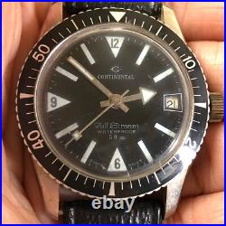 Vtg Continental Men Gulf Stream Mechanical WInd For Watch Parts Or Repair Only