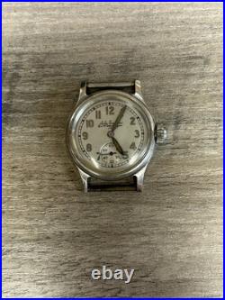 Vtg Jules Jurgensen Men's Military Watch 1940s Sub-Seconds Repair Parts/Untested
