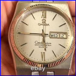 Vtg Omega Constelation Men 10K Gold Filled Quartz Watch 7 Parts Repair