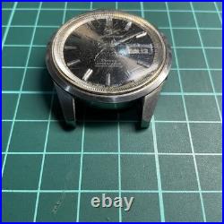 Vtg Seiko 5 Sportsmatic Deluxe 7606-7000 Auto For Parts Or Repair Watch Jg1-2