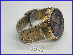 Vtg Seiko Flightmaster 7T34-6A09 Chronograph Gold Orig. Bracelet Parts Repair