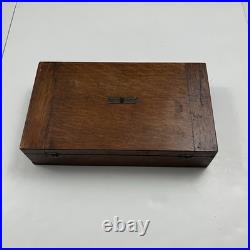 Vtg Swartchild & Co Box Case Watchmaker Repair Watch Assorted Parts Glass Vials