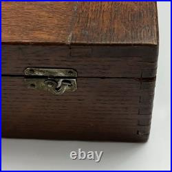 Vtg Swartchild & Co Box Case Watchmaker Repair Watch Assorted Parts Glass Vials