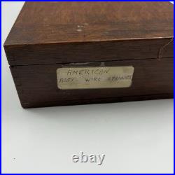 Vtg Swartchild & Co Box Case Watchmaker Repair Watch Assorted Parts Glass Vials