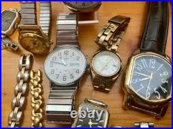 Vtg Untested 59 Watch Lot Parts Repair Elgin Timex Bulova Marcel Fossil 5+lbs