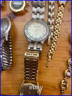 Vtg Untested 59 Watch Lot Parts Repair Elgin Timex Bulova Marcel Fossil 5+lbs