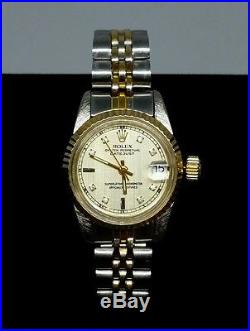 Vtg Women's Watch Labeled ROLEX OYSTER PERPETUAL DATE JUST For parts / Repair