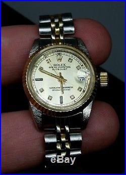 Vtg Women's Watch Labeled ROLEX OYSTER PERPETUAL DATE JUST For parts / Repair