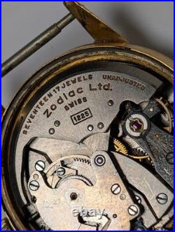 Vtg Zodiac Strong Automatique 17J Cal 1225 Swiss Bumper Men Watch REPAIR PARTS