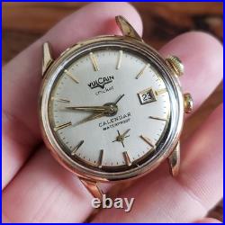 Vulcain Cricket Calendar Mechanical Vintage Alarm Watch, For Parts/Repair (Runs)