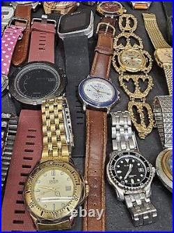 WATCH LOT for Parts Repairs 18.5 LBS Many Brands Casio Timex Nike Seiko Fossil