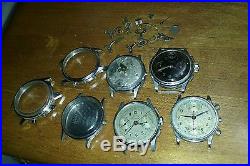 Watch Makers Repair Lot! (4) Vintage Chronographs! (1) Chrono Case, Venus Parts