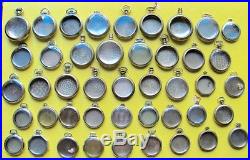 WOW! LOT Antique 44 Open Face Pocket Watch Nickel Alloy Cases for PARTS / REPAIR