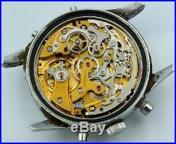 Wakmann Incabloc Watch Chrono 17-Jewels Stainless Steel Day Date Parts or Repair