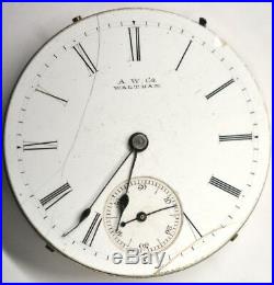 Waltham Riverside 1884s Pocket Watch Movement 14s 13j Parts/Repairs #P459