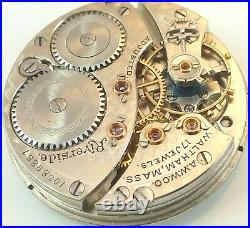 Waltham Riverside Pocket Watch Movement Spare Parts / Repair