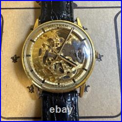 Waltham Royal Gold Tone Skeleton Watch As-Is For Parts Or Repair