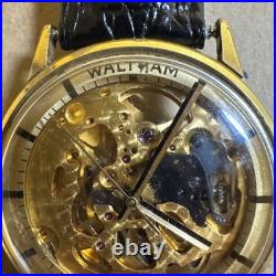Waltham Royal Gold Tone Skeleton Watch As-Is For Parts Or Repair