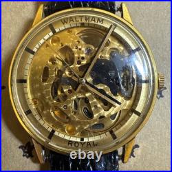 Waltham Royal Gold Tone Skeleton Watch As-Is For Parts Or Repair
