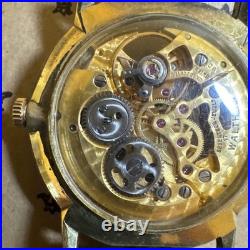 Waltham Royal Gold Tone Skeleton Watch As-Is For Parts Or Repair