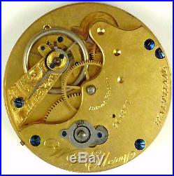 Waltham Wm. Ellery Complete Running Pocket Watch Movement Parts / Repair