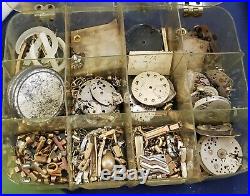 Watch Repair Lot Vintage Dovetailed Case Tools 200+ Crystals Other Parts