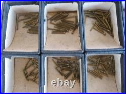 Watch Repair Parts Brass/Metal Screw Assortment in Vintage 40 Compartment Box