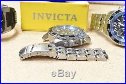Watch lot of 5 Men's Invicta Diver Chrono Watches, AS IS for PARTS or REPAIR