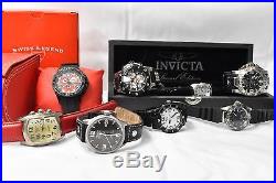 Watch lot of 8 Invicta & Swiss Legend Chrono Watches, AS IS for PARTS or REPAIR