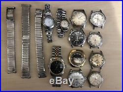 Watch lot sold AS IS for parts or repair Tissot, Seiko, Citizen, Timex, & more