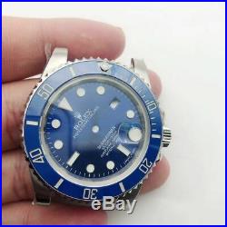 Watch repair parts blue ceramic bezel submariner watch case FIT 2836 movement