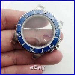 Watch repair parts blue ceramic bezel submariner watch case FIT 2836 movement