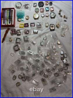 Watchmaker Lot 85 Watch Heads Cases Quartz Parts Repair Silver Spoon Geneva