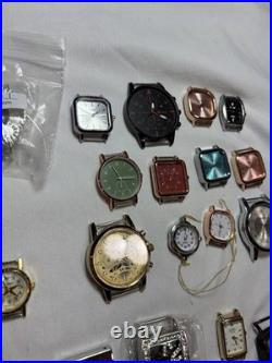 Watchmaker Lot 85 Watch Heads Cases Quartz Parts Repair Silver Spoon Geneva
