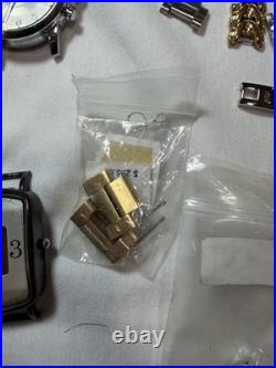 Watchmaker Lot 85 Watch Heads Cases Quartz Parts Repair Silver Spoon Geneva