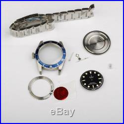Waterproof fit eta 2824 movement watch case set repair parts