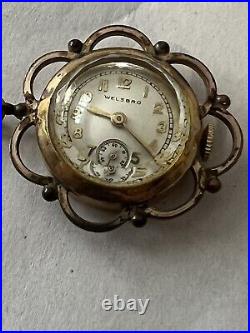 Welsbro 10k Rolled Gold antique nurses watch For Parts Or Repair