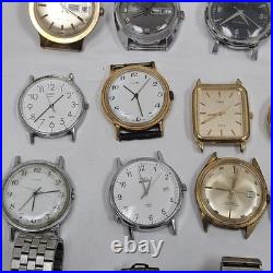 Wrist Watch Lot for Parts Repair Battery/Mechanical Mens Timex 16 Piece