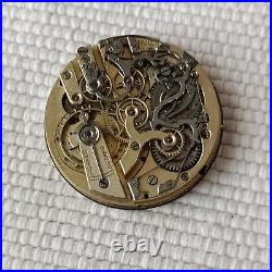 Xfine Union Horlogere Pocket Watch Stem At 3 Chronograph Movement Repair/parts