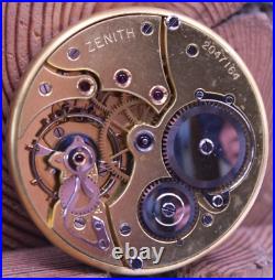 ZENITH HIGH GRADE POCKET WATCH MOVEMENT #2047164, 42.5mm FOR REPAIR (HR)