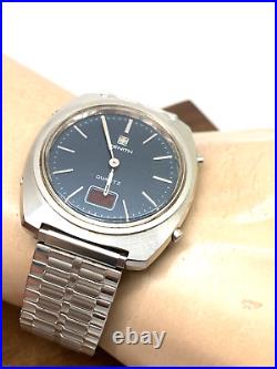 Zenith Men's Watch Vintage Swiss Quartz 532 7706 Blue Dial FOR REPAIR PARTS