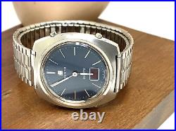 Zenith Men's Watch Vintage Swiss Quartz 532 7706 Blue Dial FOR REPAIR PARTS