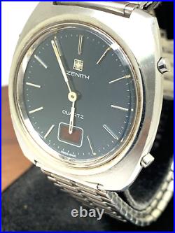 Zenith Men's Watch Vintage Swiss Quartz 532 7706 Blue Dial FOR REPAIR PARTS