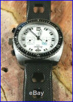 Zodiac Seadragon Chronograph ZO2285 -Runs- being sold as Parts or Repairs ref. #1