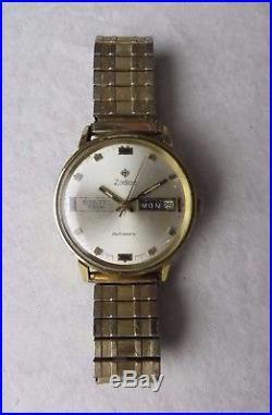 Zodiac Watch SST 36000 Automatic AS IS for Parts or Repair Gold #J5314